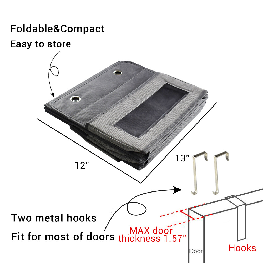 4 Pockets Over The Door Hanging Organizer Fabric Closet Storage Organizer