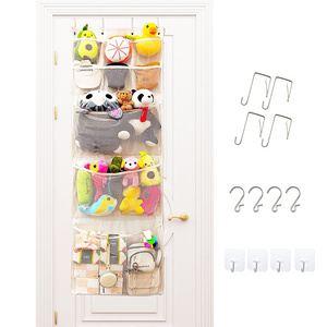 Over the Door Hanging Organizer Wall Mounted Mesh Storage Bag Kid Children Toy Hanging Bag 5 Tier Mesh Organizer for Bathroom