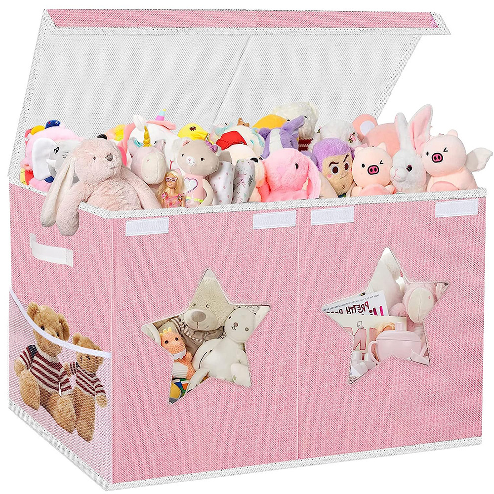 Toy Chest Big Toy Storage Box Customized Organizer Sturdy And Foldable Storage Bins with Movable Divider in Playroom