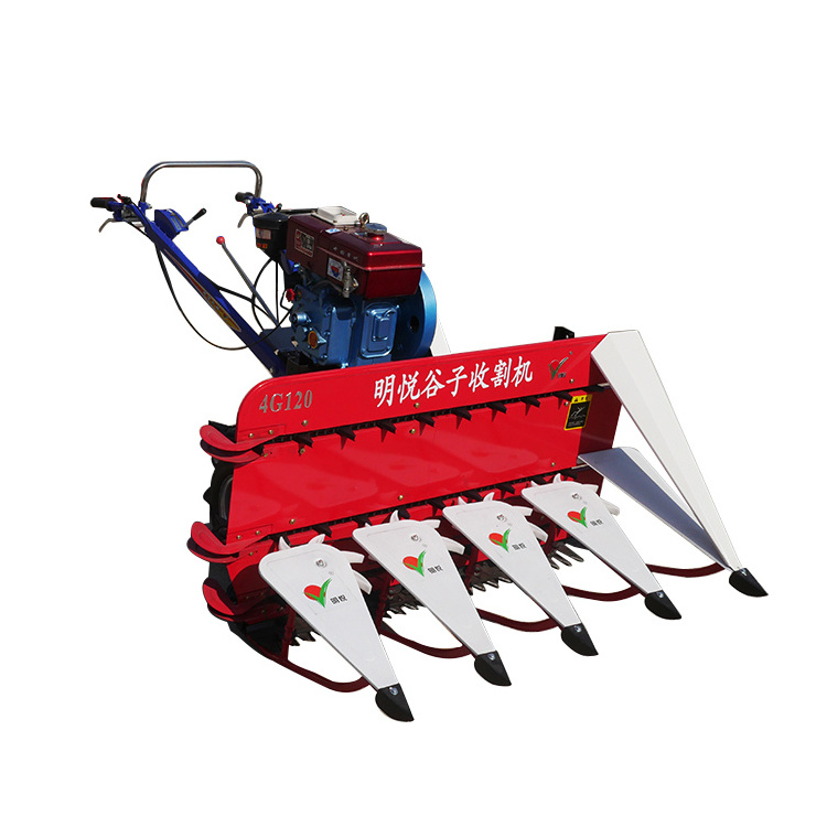 Miwell Grain Paddy Rice Mini Harvester Easy Operate Crops Oats Barley Millet Reaper