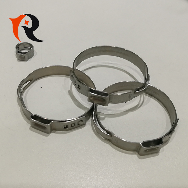 Custom adjustable types stainless steel single ear hose clamp