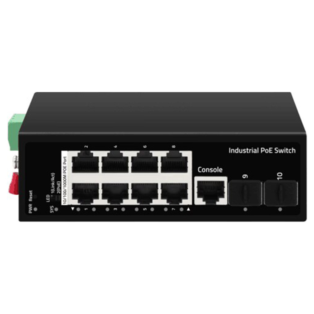 Security Cctv Camera IP Camera 8 Gigabit POE Ports 2 Gigabit SFP Ports 48-55V outdoor Industrial Managed POE Switch