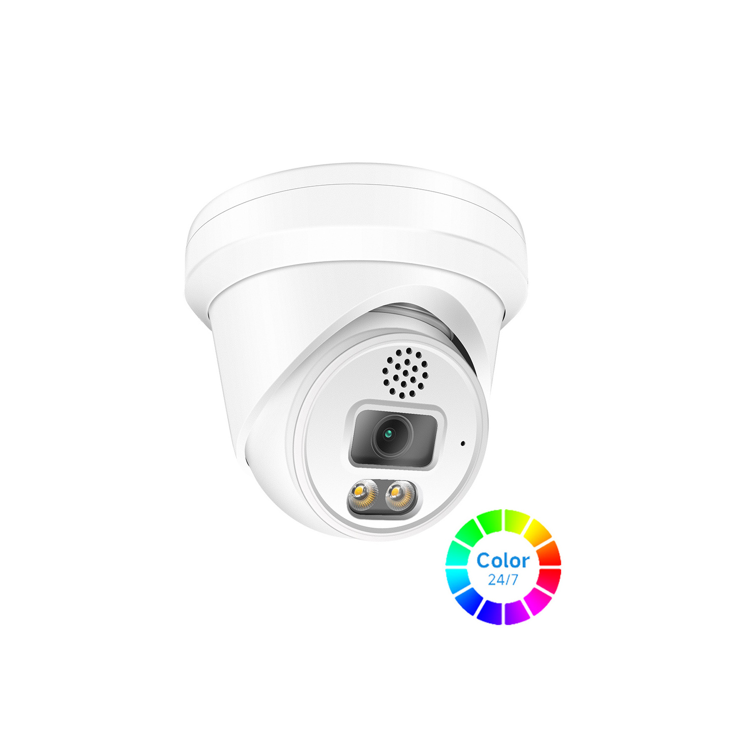 Full Color 2-Way Audio 4K 8MP Turret IP Security Camera Surveillance Dome Waterproof Build in Mic.&Speaker AI Motion Detection