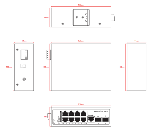 Security Cctv Camera IP Camera 8 Gigabit POE Ports 2 Gigabit SFP Ports 48-55V outdoor Industrial Managed POE Switch