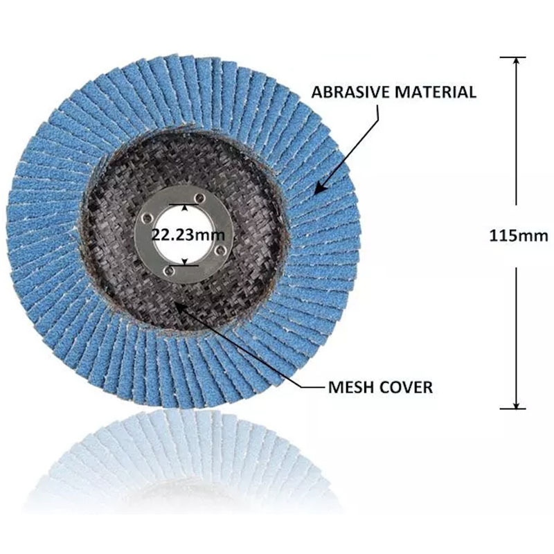 XINSILU 4.5 Inch Premium high density blue abrasive tools mesh cover flexible flap disc grinding wheel