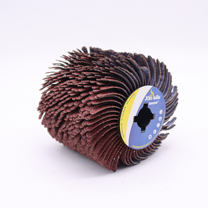 Flexibility abrasive polishing sandpaper grinding flap wheel customized wire drawing various grits for woodworks soft metals