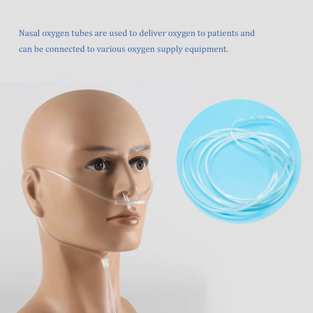 Medical Use Accessories Transparent Pvc Adult Manufacture Double Nasal Obstruction Soft Supply Oxygen Production Oxygen Tube