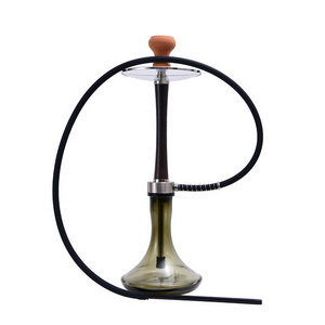 Custom Logo Could Mini Double Premium Modern Wood Aluminum Alloy Shisha Silicon Hose Large Chicha Base Hookah