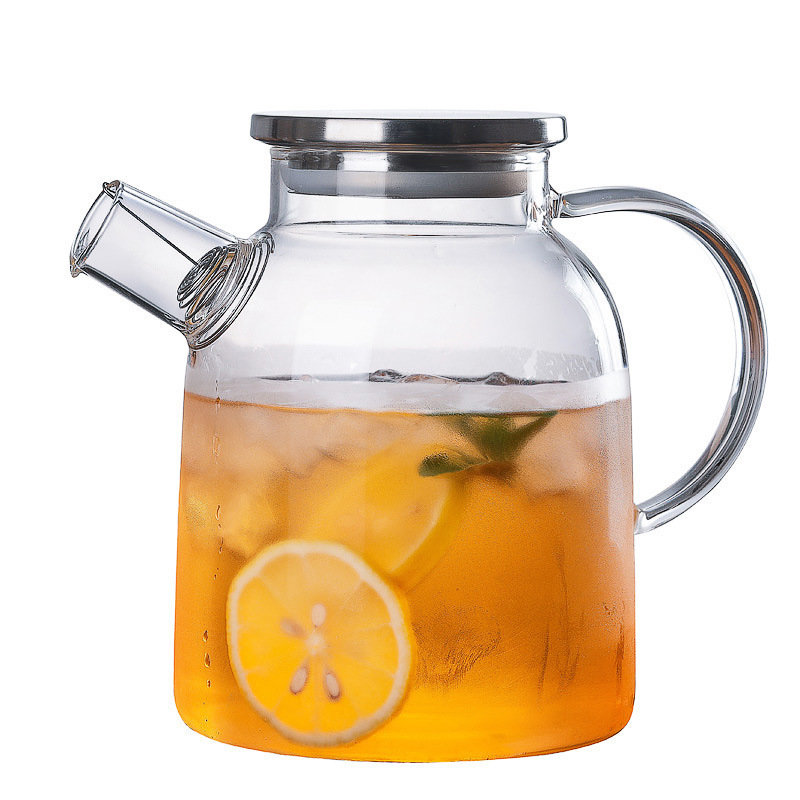 1L handmade clear flower tea brewer Iced tea maker with glass Infuser glass tea set