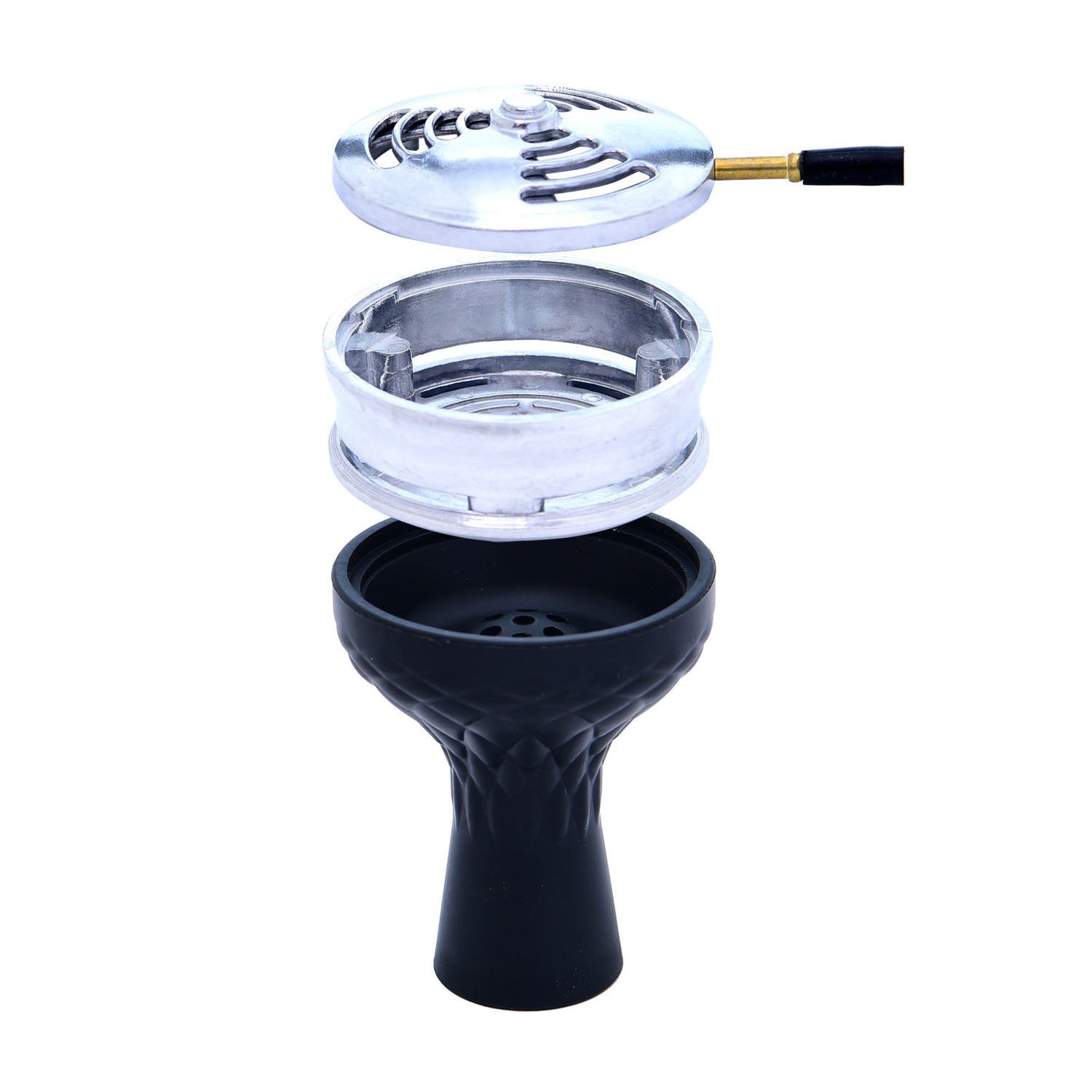 Hookah Head Silicone Wrapped Six Holes Shisha Charcoal And Stainless Steel Hookah Shisha Bowl Germany Hookah Coal holder