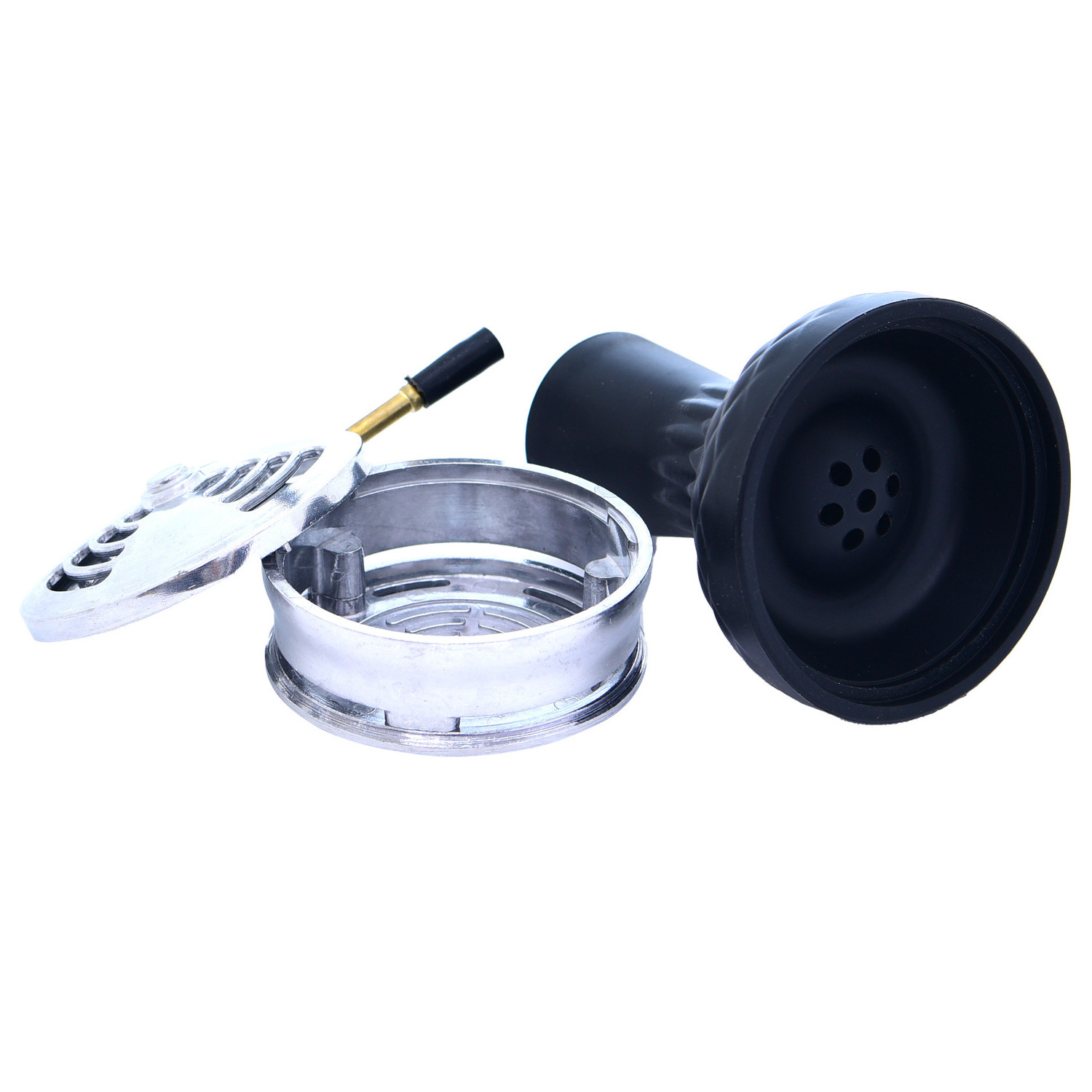 Hookah Head Silicone Wrapped Six Holes Shisha Charcoal And Stainless Steel Hookah Shisha Bowl Germany Hookah Coal holder