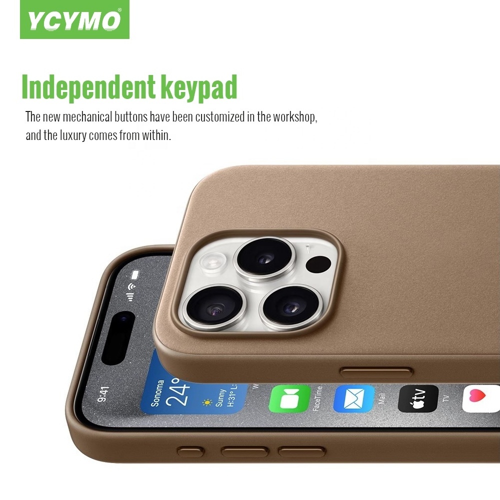 Factory wholesale original finewoven leather case Magnetic phone cover for iPhone 14 15 15pro 15 pro max