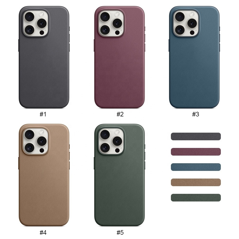 Factory wholesale original finewoven leather case Magnetic phone cover for iPhone 14 15 15pro 15 pro max