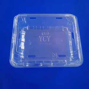 Wholesale 450g disposable clear pet plastic fruits strawberry clamshell punnet box packaging container