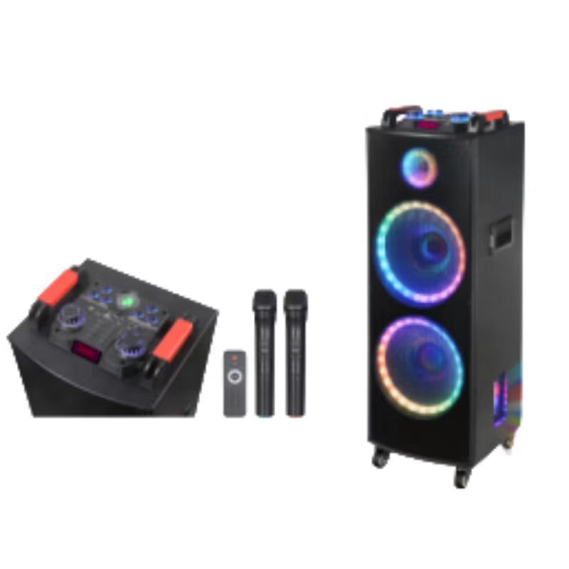 Large Power 12 Inch Full Range Loud Powered Wireless Stereo Speaker Outdoor Party Portable Trolley Speaker With Led Light