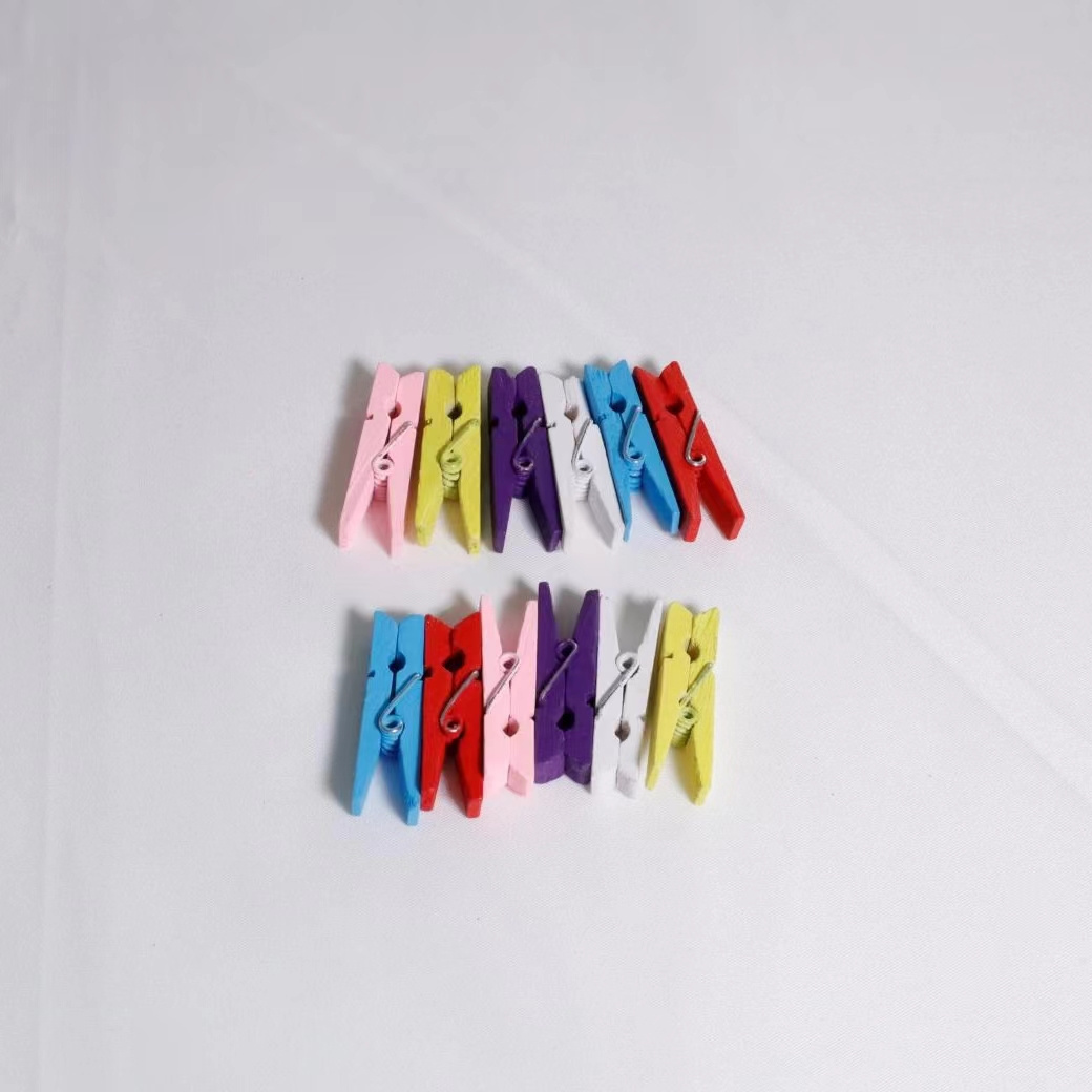 Colorful Mini Wooden Clothespin Clothes Wood Peg Photo Clip Clothespin For Photos Pictures Paper Crafts