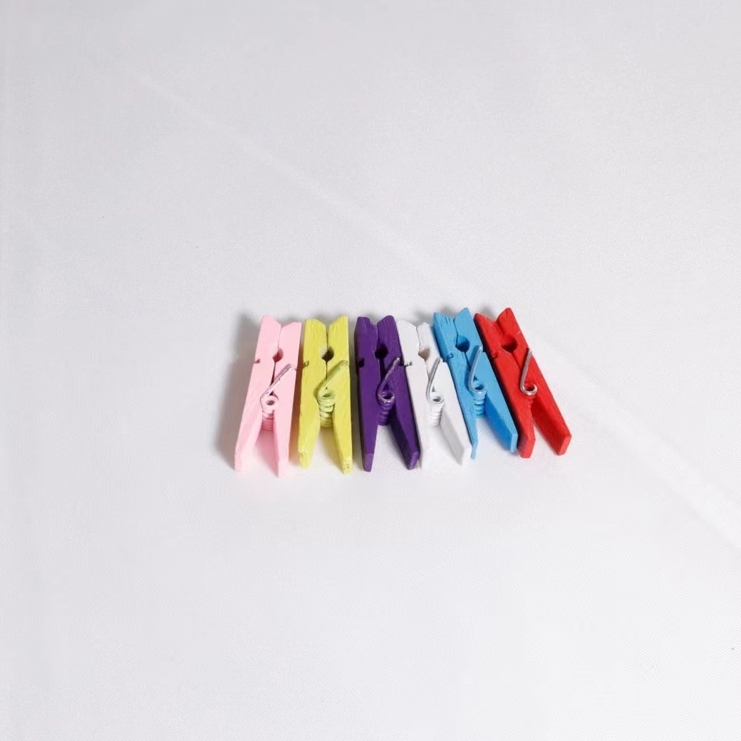 Colorful Mini Wooden Clothespin Clothes Wood Peg Photo Clip Clothespin For Photos Pictures Paper Crafts