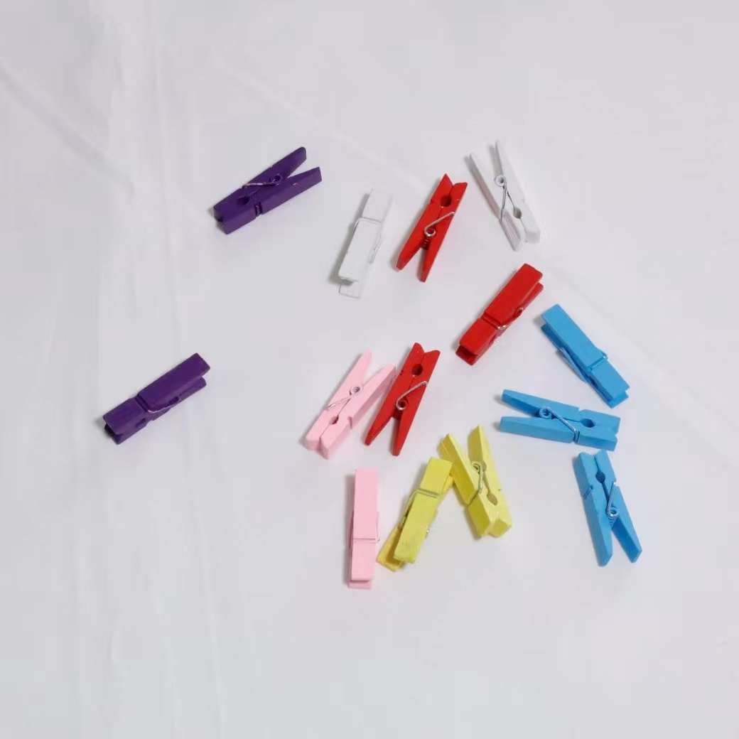 Colorful Mini Wooden Clothespin Clothes Wood Peg Photo Clip Clothespin For Photos Pictures Paper Crafts