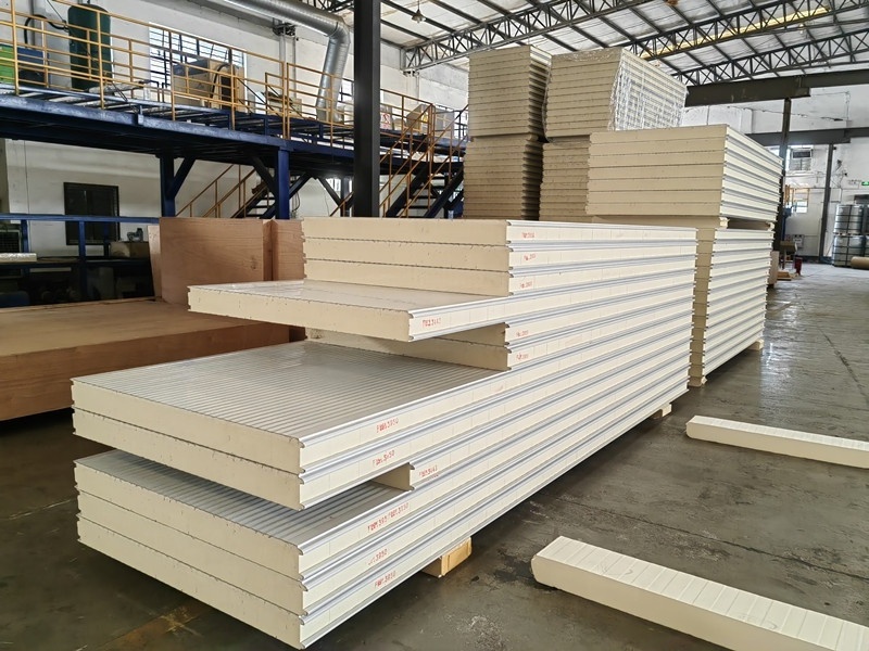 100mm Insulated Metal PU Roof Panel Poliuretan Polyurethane Sandwich Panel Cold Room Pir Wall Panel