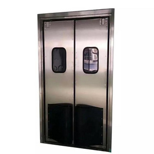 Food Industry steel door Swing Stainless Steel Traffic Kitchen Doors For Restaurant 304steel door