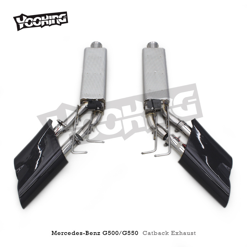 Racing New Style Catback Exhaust System For Mercedes-Benz G500 G550 W463A W464 Valvetronic Exhaust Muffler With Led Exhaust Tips