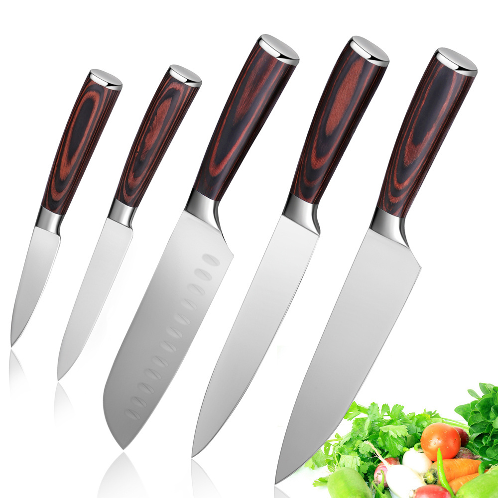 5PCS High Quality German 1.4116 Stainless Steel Kitchen Knife Set