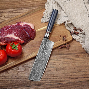 Nakiri Usuba  Knife Damascus Steel 7 Inch Forged Slicer Kitchen Utility Vegetable Knife