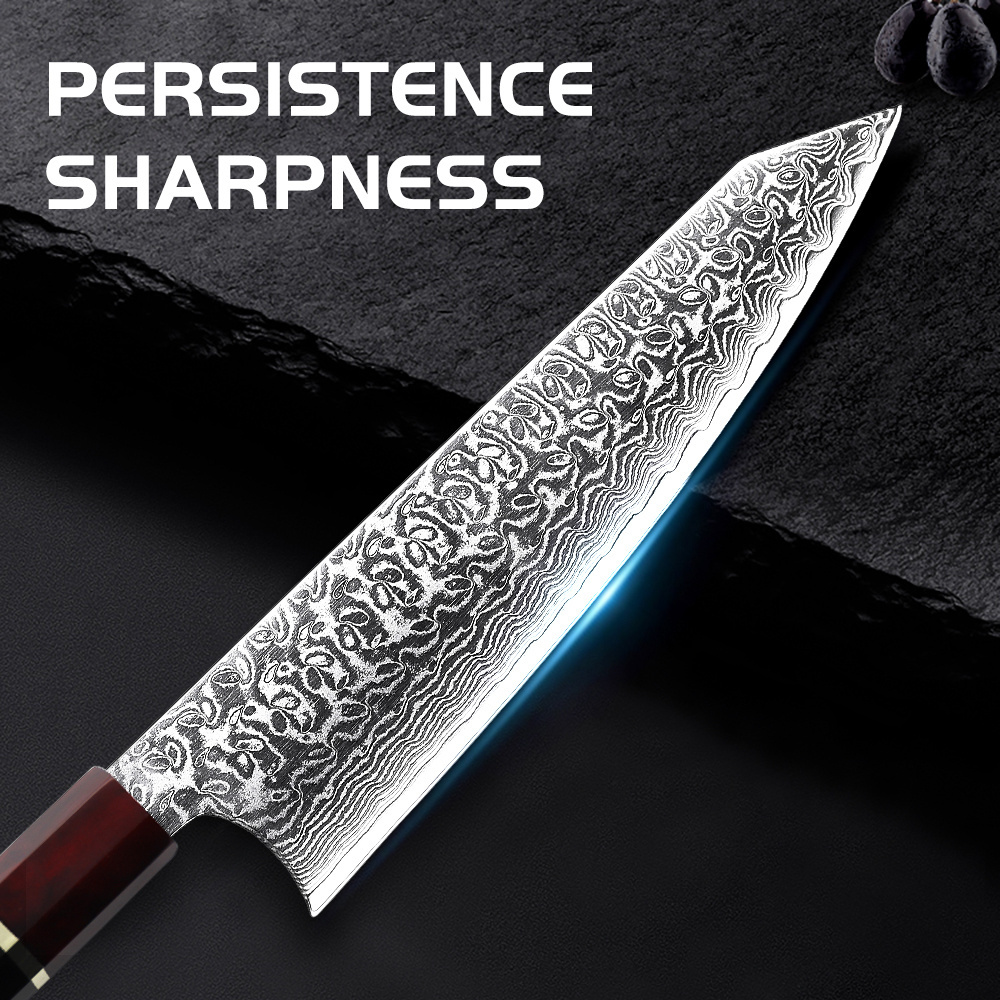 Carbon Fiber Handle VG10 Damascus Steel Kiritsuke Chef Knife