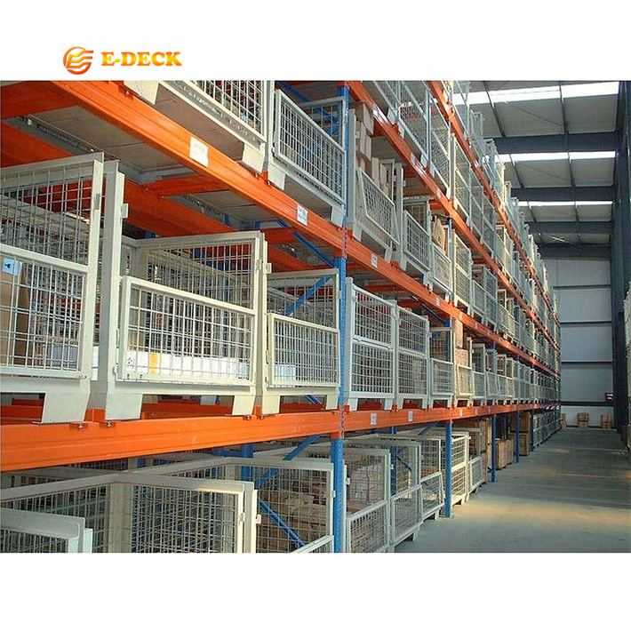 Heavy duty storage portable steel powder coating foldable metal box pallet