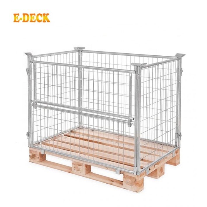 Best-selling Stackable Steel Storage Customized European Galvanized Bottomless Welded Gitterbox Wire Mesh Cage