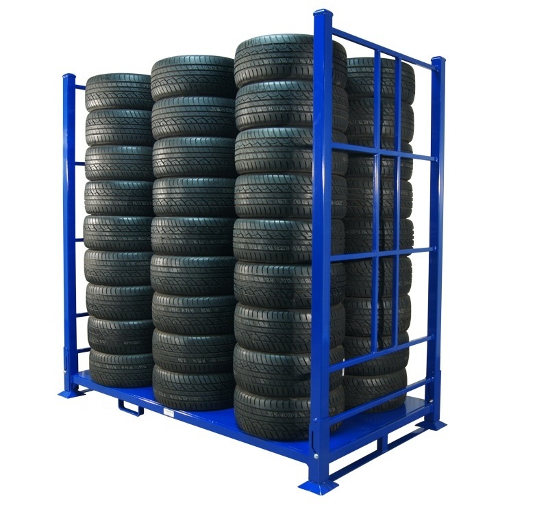 Customized powder coated european standard stacking large scale spare tire storage pallet truck steel pipe racks