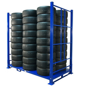 Customized powder coated european standard stacking large scale spare tire storage pallet truck steel pipe racks