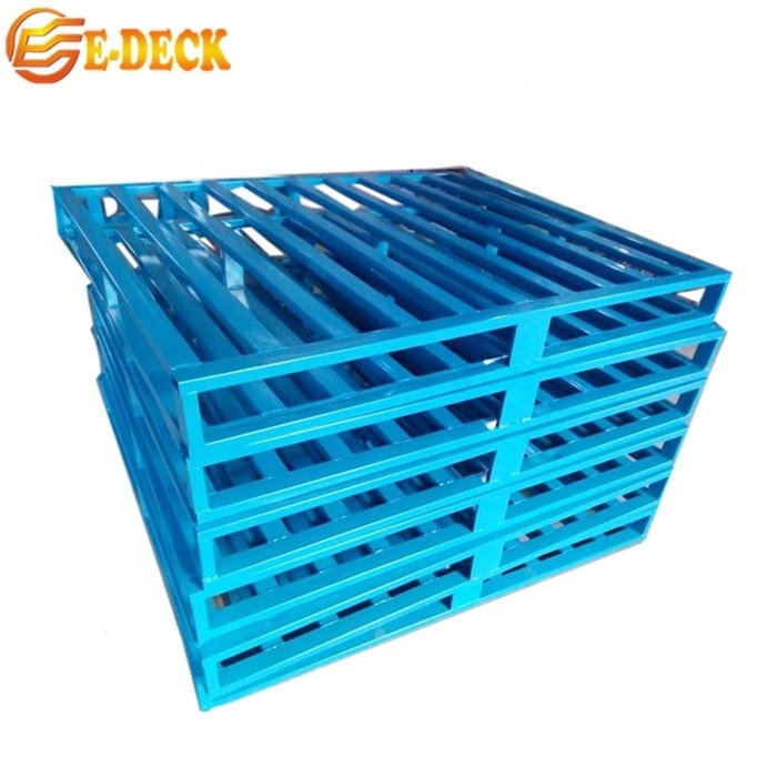 Custom euro zinc industrial warehouse storage 4-way entry stacking durable steel metal pallets for sale