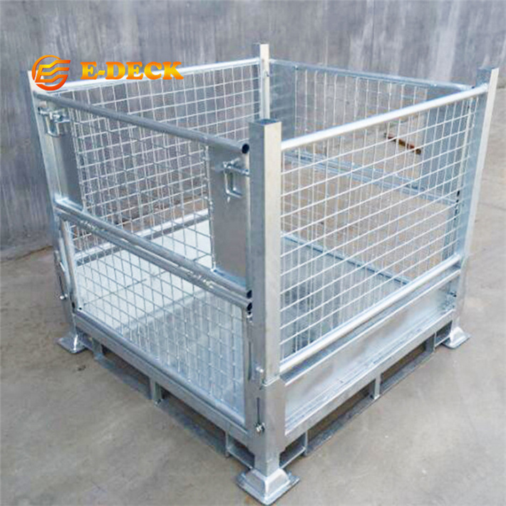 Customized Australian high capacity heavy duty stackable transport steel foldable cage stillage