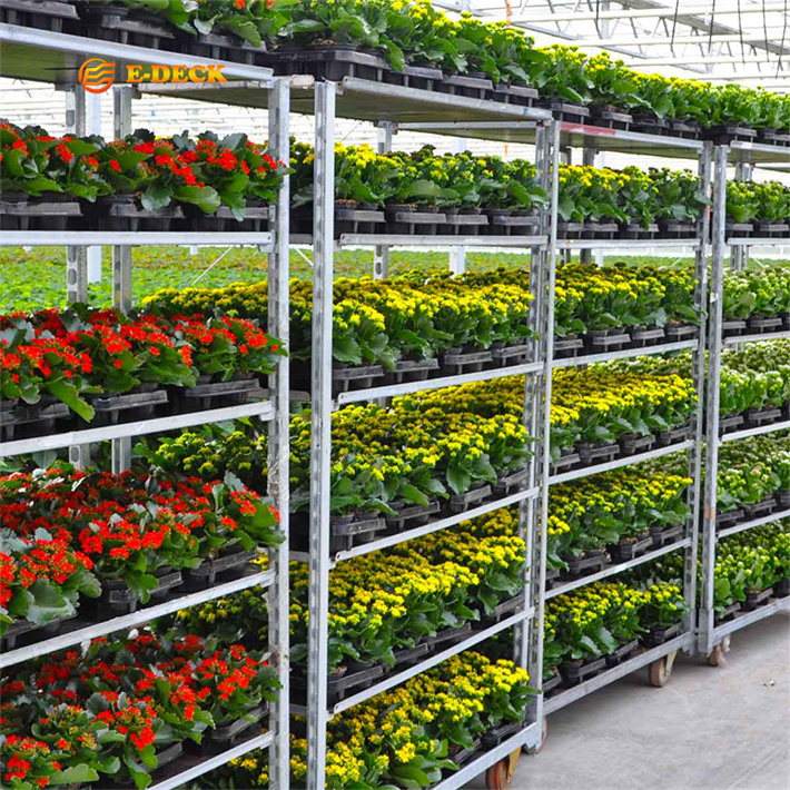 E-deck Plant Cart Garden Flower Transportation Nursery Plant Carriers Cc Container Trolley Carts