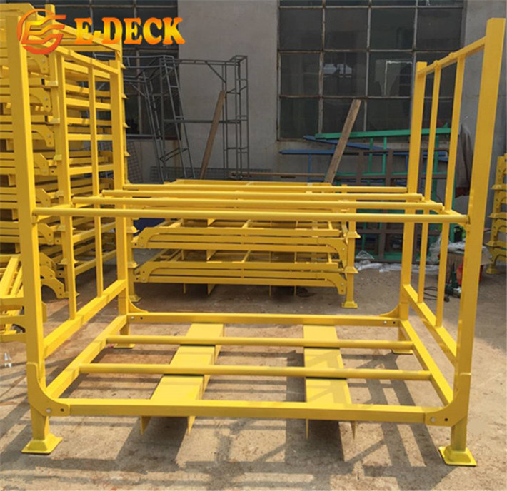 Heavy duty powder coated warehouse metal foldable stacking hub tyre rack tall portable storage truck tire rack