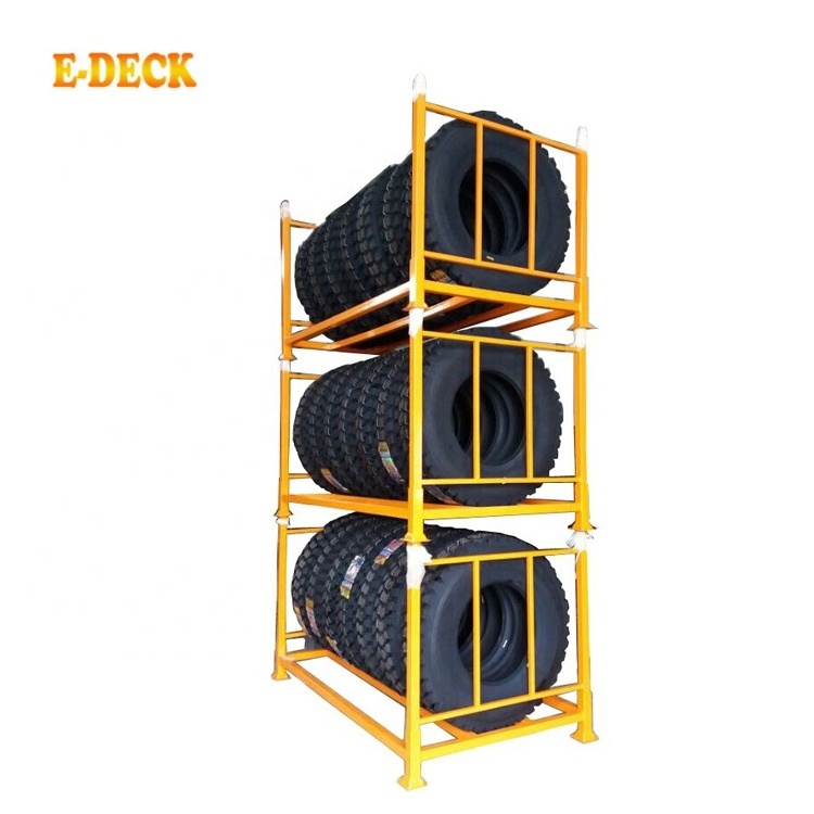 Warehouse Steel Pipe Storage Collapsible Stacking Tire Racking Stillages Truck Tire Transport Rack