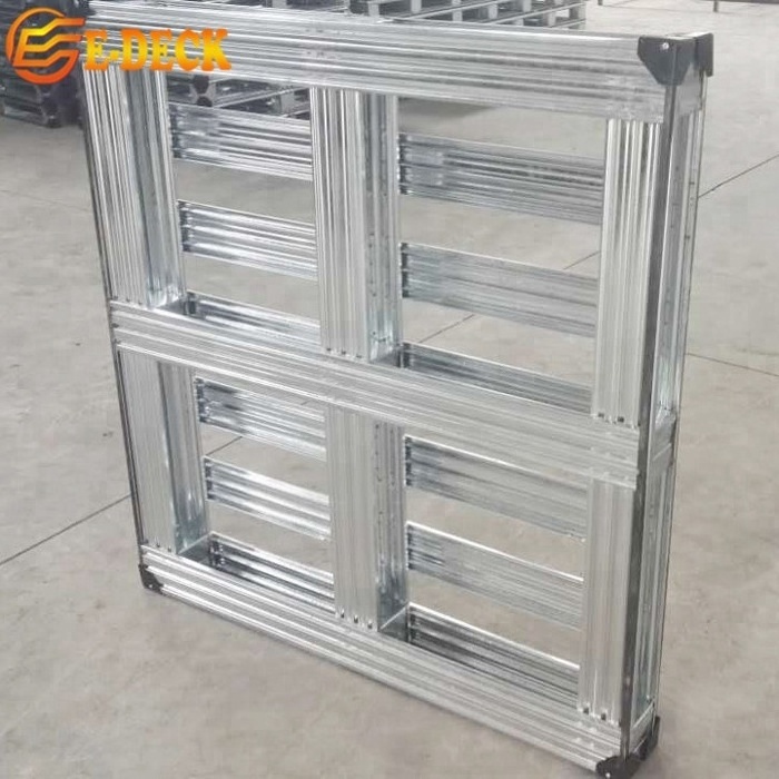 Custom euro zinc industrial warehouse storage 4-way entry stacking durable steel metal pallets for sale