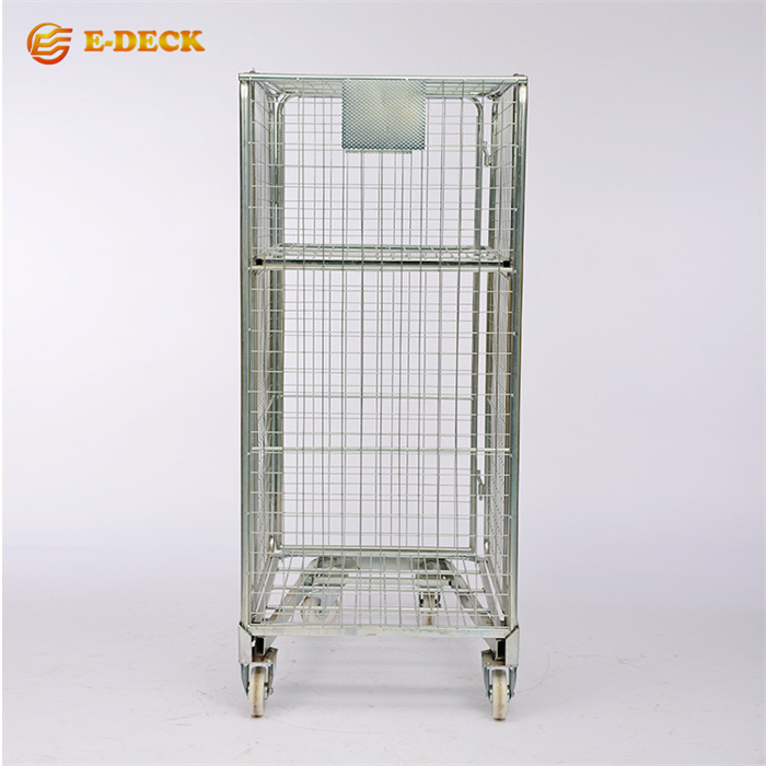 4 sides heavy duty storage galvanized metal laundry cart