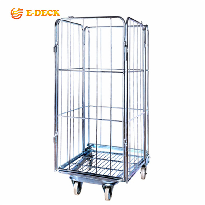 Customized high quality galvanized transportation foldable roll container