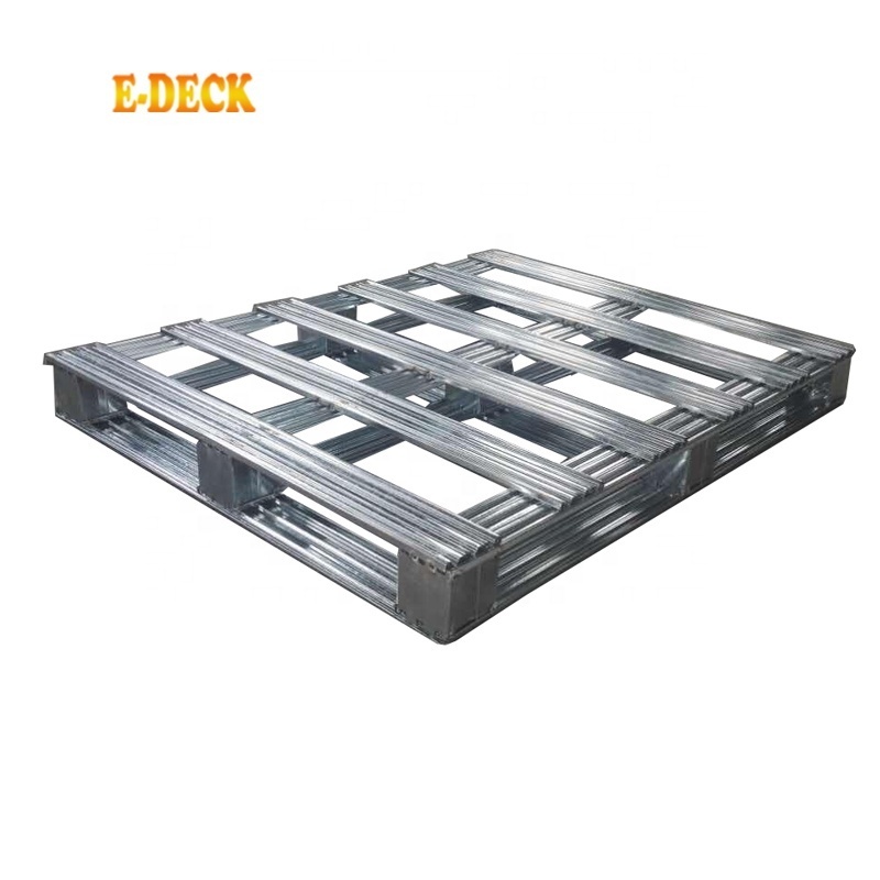 Custom euro zinc industrial warehouse storage 4-way entry stacking durable steel metal pallets for sale