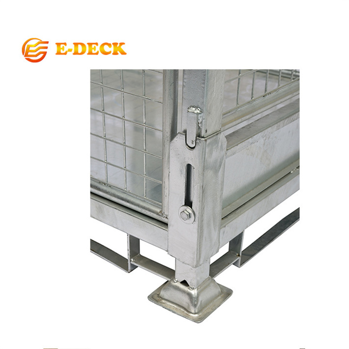 Customized Australian high capacity heavy duty stackable transport steel foldable cage stillage