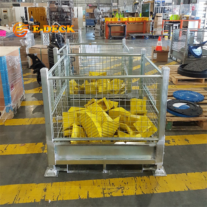 Customized Australian high capacity heavy duty stackable transport steel foldable cage stillage