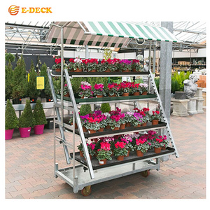 Nursery Outdoor Greenhouse Mobile Plant Storage Seed Sprouter Dutch Flower Carts with Wheels