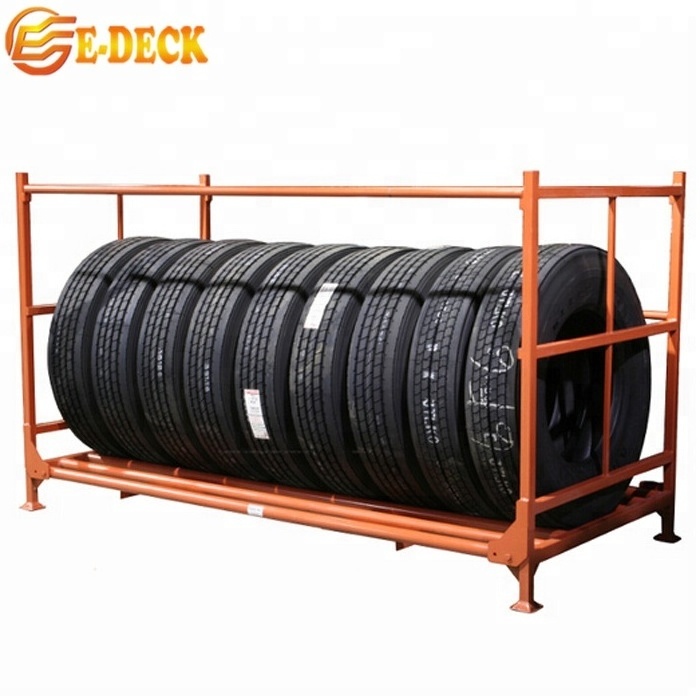 Customized powder coated european standard stacking large scale spare tire storage pallet truck steel pipe racks