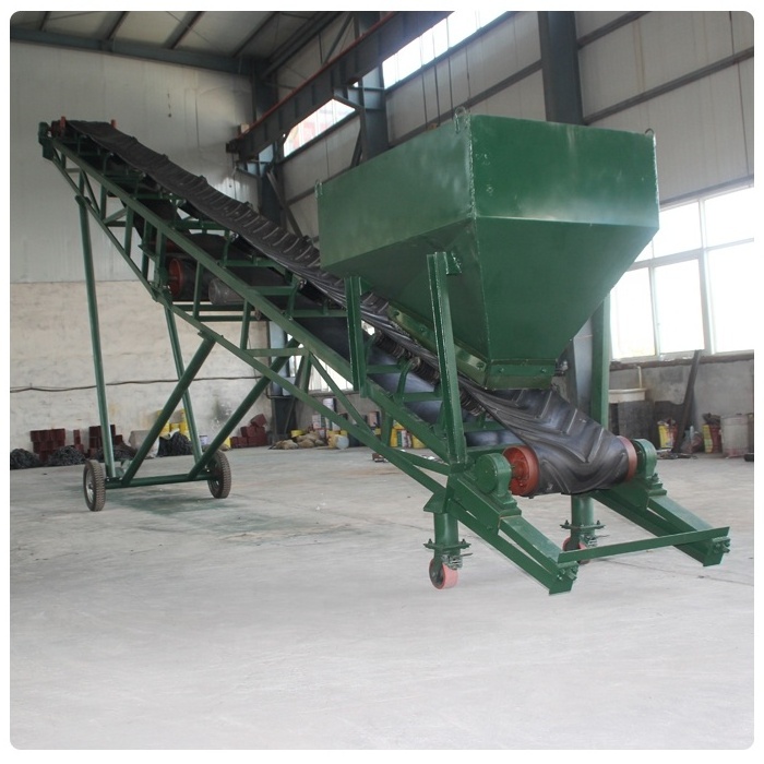 Lowest price mobile earth conveyor belt with hopper