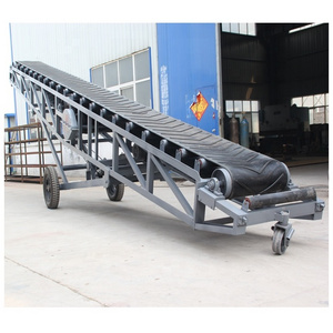 Truck loading and unloading mobile belt conveyor