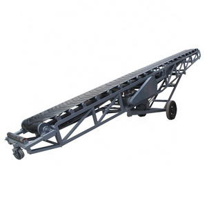 Lowest price mobile earth conveyor belt with hopper