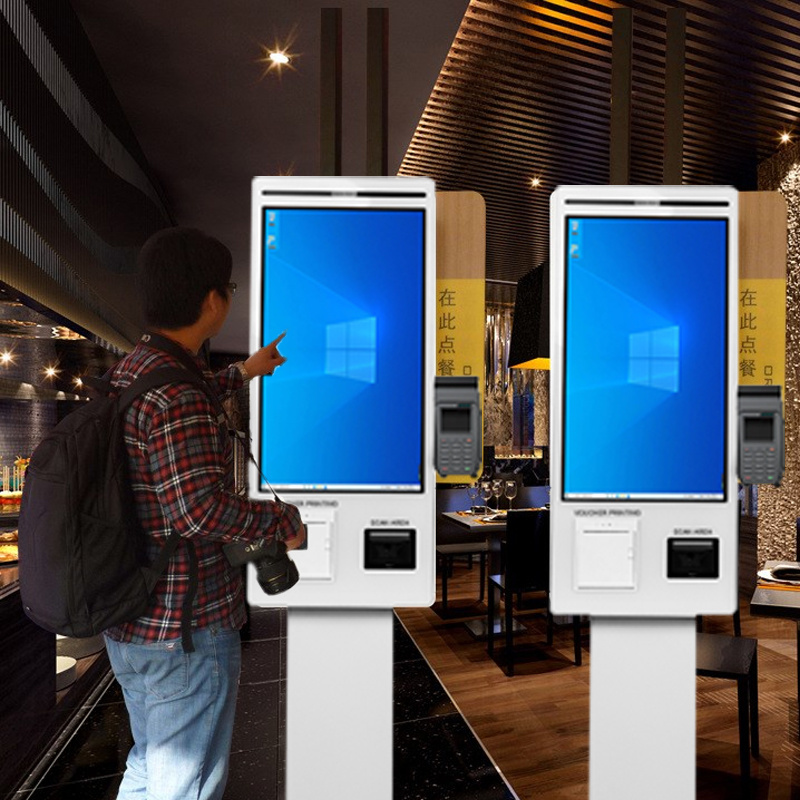 32 inch Desktop Self Service Food Ordering Payment Kiosks With Thermal Printer Touchscreen Self Check Out Android Kiosk