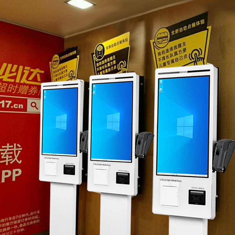 32 inch Desktop Self Service Food Ordering Payment Kiosks With Thermal Printer Touchscreen Self Check Out Android Kiosk